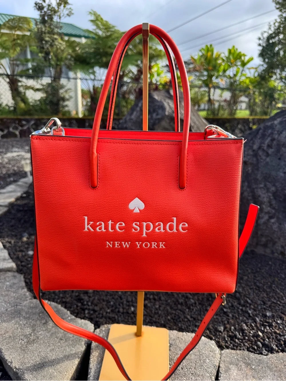 Kate Spade New York Bright red-orange Crossbody/Tote